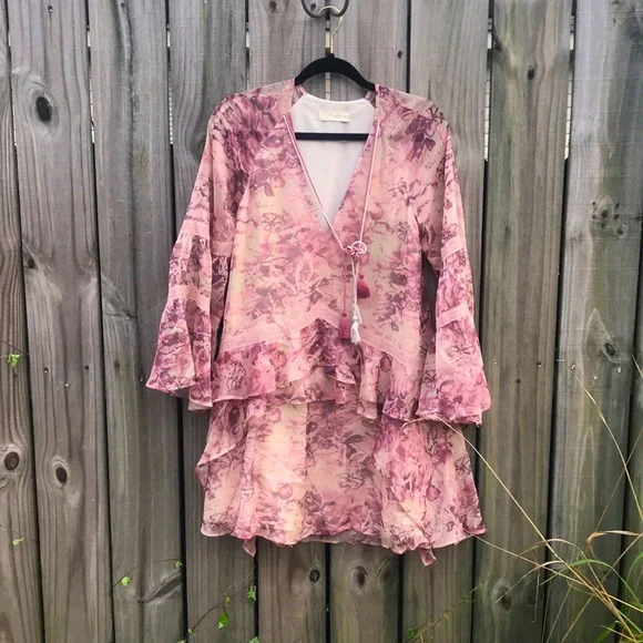 Stevie May Mauve/Cream Floral Dress - Size Women's Small - Picture 1 of 8